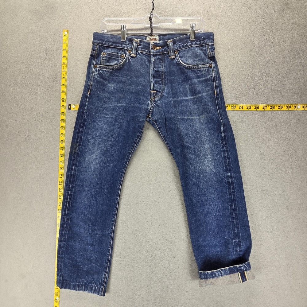 Edwin Jeans Mens Selvedge ED-71 Japanese Denim Whiskers Honeycomb Fits 30x26